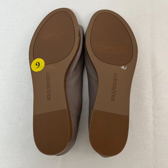 Sole Society Colvan Gray Cut Out Flats Sandals Open Toe Leather Shoe Women's 9 - Picture 8 of 12